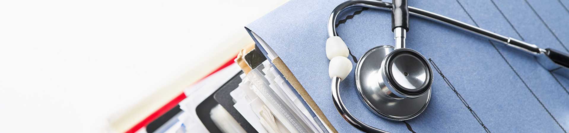 Bulk Medical Documents with Stethoscope